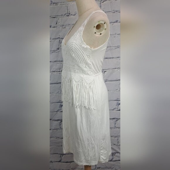 NWT Ambar Women's Summer Dress White Large Guipure Lace Midi Farm Boho Large - Picture 10 of 15